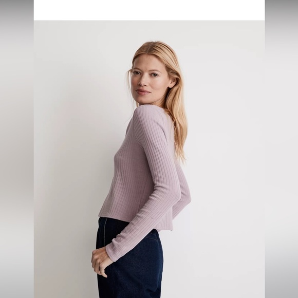 NWT Size XL Madewell Ribbed Cropped Cardigan - Picture 2 of 8